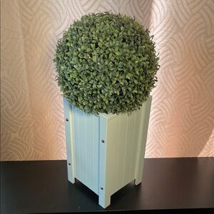 Green Faux Plant in White Planter